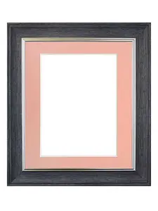 Scandi Charcoal Grey Frame with Pink Mount  for Image Size 24 x 16 Inch