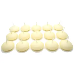 Ivory Floating Candles, Pack of 15, Unscented, Long Burning Time, Tealights Candles, Romantic Decoration Wedding Dinner Christmas