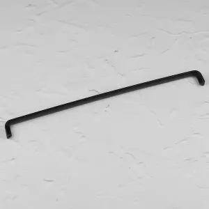 320mm Matt Black Cabinet Handle Dark Curved Cupboard Door Drawer Pull Wardrobe Furniture Replacement