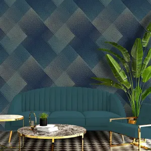 Belgravia Decor Hoxton Teal Wallpaper