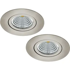 2 PACK Wall / Ceiling Recess Round Downlight Satin Nickel Spotlight 6W LED