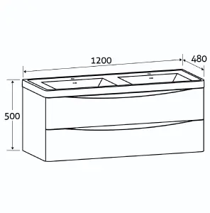 Eden 1200mm Wall Hung Vanity Unit in Gloss White & Resin Basin