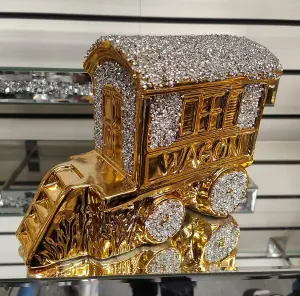 Crushed Diamond Caravan Square Gypsy Crystal Ornament Shelves Gold