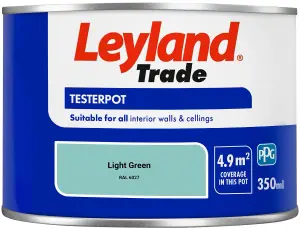 Leyland Trade Vinyl Matt Walls & Ceilings Emulsion Paint Light Green (RAL 6027) 350ml Tester