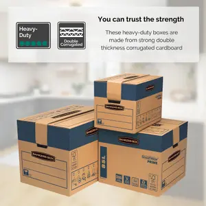 5 BANKERS BOX Cardboard Moving Boxes 37.5L Ultra Heavy Duty Double Wall Boxes Pack of 5