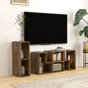 HOMCOM TV Unit for TVs up to 75 Inches, Free Combination TV Stand, Brown