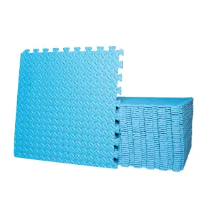 Samuel Alexander Blue 32 Piece EVA Foam Floor Protective Tiles, Mats 60x60cm Each