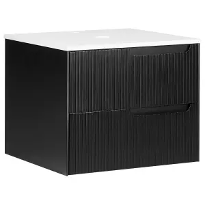 Bathroom Wall Mounted Cabinet 60 x 52 cm Black QUINTELA