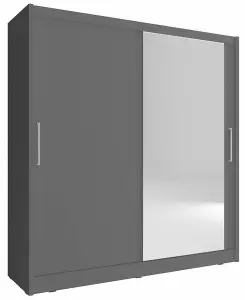 Maja I Sliding Door Wardrobe with Mirror 180cm in Grey