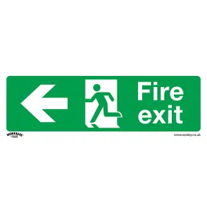 Self-Adhesive Fire Exit Sign (Left) - 300 x 100mm for Safety Compliance