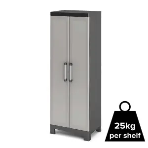 Form Links 4 shelf Black & grey Tall Utility Storage cabinet