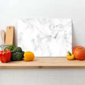 Textured Glass Chopping Board Marble Effect - Large