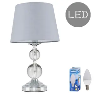 Feist 44.5Cm Clear Table Lamp Grey / LED Bulb