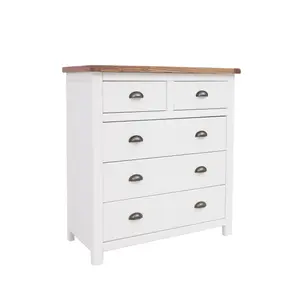 Lovere 5 Drawer Chest of Drawers Brass Cup Handle