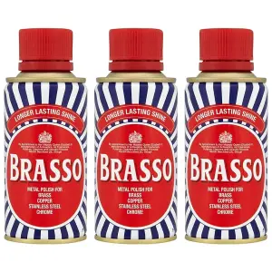 Brasso Metal Polish Liquid For Brass Copper Chrome, 175ml (Pack of 3)