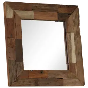 Berkfield Mirror Solid Reclaimed Wood 50x50 cm