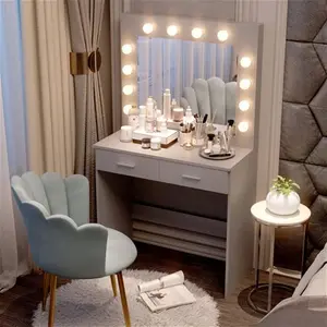 Thurston Dressing Table With Mirror Hashtag Home Colour: Grey