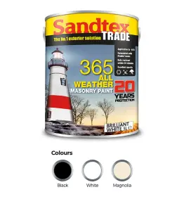 Sandtex Trade 365 All Weather Masonry Paint - Magnolia - 5L