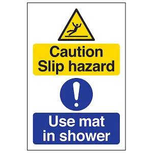 Caution Slip Hazard Warning Sign - Adhesive Vinyl - 150x200mm (x3)