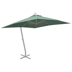 Berkfield Hanging Parasol 300x300 cm Green Aluminium Pole