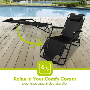 ROYALFORD Folding Camping Chair for Adults, Portable Reclining Camp Chair Adjustable Backrest with Neck Support for Garden, patio