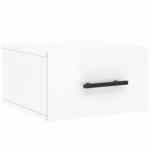 Berkfield Wall-mounted Bedside Cabinet High Gloss White 35x35x20 cm