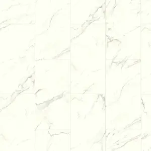 GoodHome Elegance White Marble Tile effect Laminate Flooring, 2.535m²