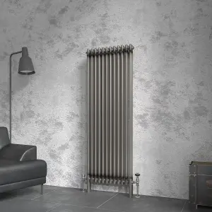 Right Radiators 1500x560 mm Vertical Traditional 2 Column Cast Iron Style Radiator Raw Metal