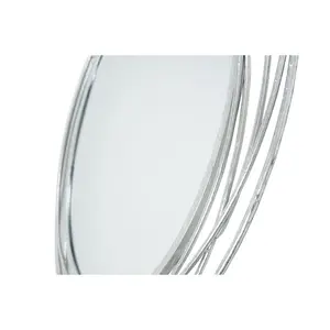 Javin Round Metal Swirl Framed Wall Mounted Accent Mirror Silver