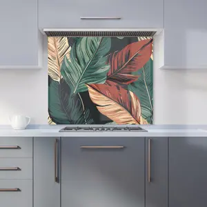 Autumn Colour Leaves Premium Glass Kitchen Splashback W600mm x H600mm