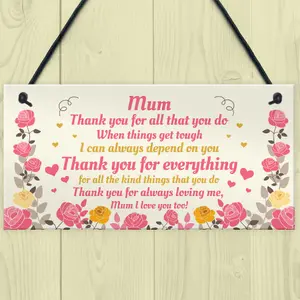 Special Mum Gift From Son Daughter Hanging Plaque Gift For Mum Birthday Christmas Gift