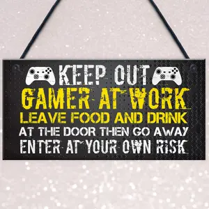 Red Ocean Novelty Gaming Sign Xbox Inspired Funny Christmas Gamer Gift For Brother or Son