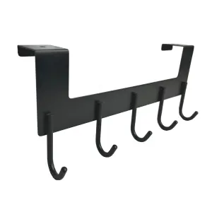 Oypla Heavy Duty Aluminium 5 Hook Over Door Organiser Rack Coat Towel Robe Hanger