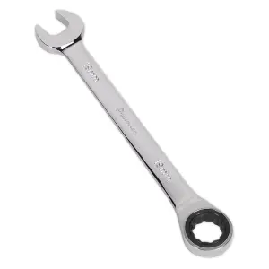 Sealey Ratchet Combination Spanner 72 Teeth Chrome Vanadium Steel 19mm RCW19