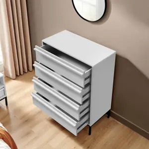 Furniturebox UK Svit Off-White Chest of 4 Drawers