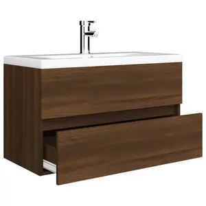 Audreigh 100mm Wall Hung Single Vanity Brown Oak