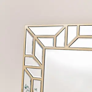 Melody Maison Large Gold Geometric Framed Mirror 70cm x 150cm