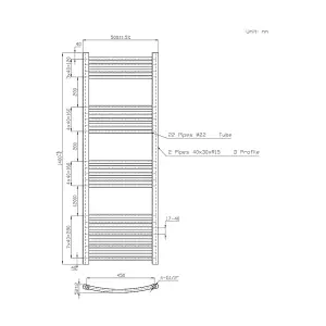 Rinse Modern Bathroom Heated Towel Rail Ladder Radiator 1400x500mm Curved for Bathroom Kitchen Anthracite