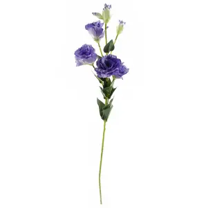 Pack of 6 x 80cm Artificial Purple Wild Rose Stem - 6 Flowers