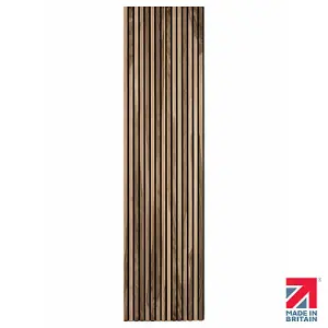 Naturewall SlatWall Acoustic Walnut - 240cm x 60cm on Black Felt