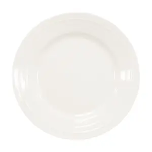 simpa 6PC Porcelain White Concave Dinner Plate Set.