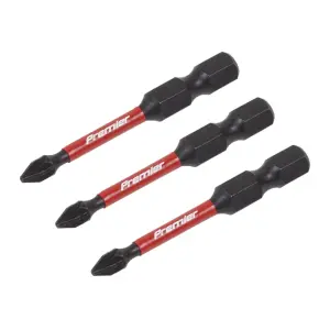 Sealey Pozi 1 Impact Power Tool Bits Forged From S2 Steel 50mm 3 Pieces AK8232