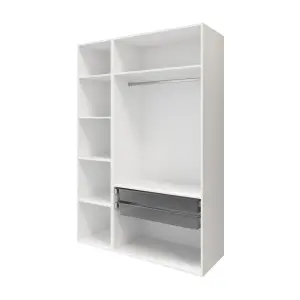 GoodHome Atomia Freestanding Matt white Chipboard Wardrobe (H)2250mm (W)1500mm (D)580mm