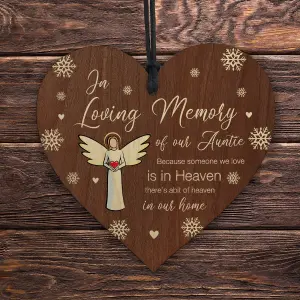 Red Ocean In Loving Memory of Auntie Memorial Bauble Ornaments Bereavement Remembrance Christmas Xmas Tree Decoration For Auntie