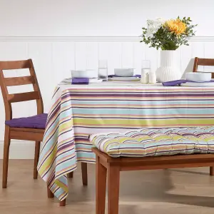 Homescapes Osaka Purple Striped Tablecloth 137 x 228 cm