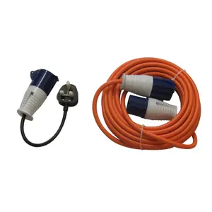 Caravan Electric Hook Up Cable 1.5MM 15M with Fly Lead Adaptor (Mains Electricity Extension Lead)