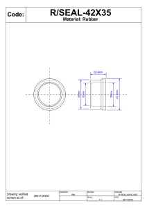 McAlpine R/SEAL-42X35 1.5" x 1.25" Synthetic Rubber Seal Reducer