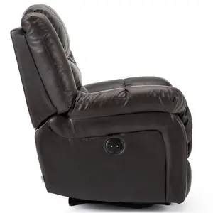 Seattle Electric Automatic Recliner Armchair Sofa Home Lounge Bonded Leather Chair (Brown)