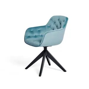 Kensington Upholstered Dining Chair Light Blue Velvet