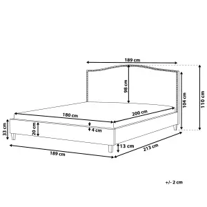 Fabric EU Super King Bed Grey MONTPELLIER